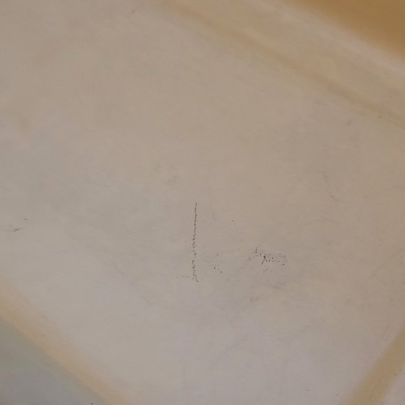 Vintage Yellow Enamel Coated Pan 16.5 x 10 x 2.5 Inches Has Chips - Picture 6 of 14